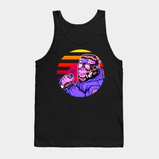 Aesthetic Monkey Full Red Moon Tank Top